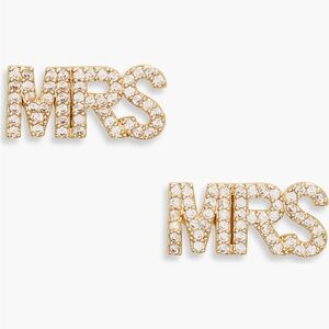 Leith "MRS" Cubic Zirconia Earrings with Gift Box~ Bride Gift ~ Anniversary Gift